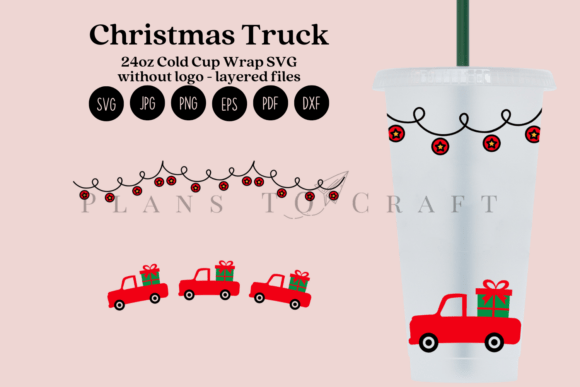 Christmas Truck 24oz Cold Cup Tumbler
