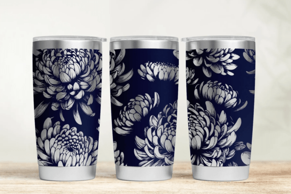Chrysanthemums Laser Tumbler Design