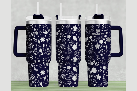 Floral Stanley 40oz Laser Wrap SVG