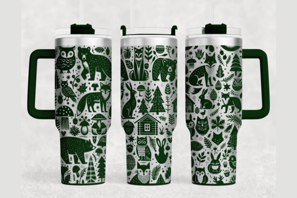 Forest Animal 40oz Laser Tumbler Wrap