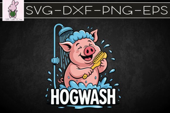 Hogwash Funny Pig Pun Dark SVG