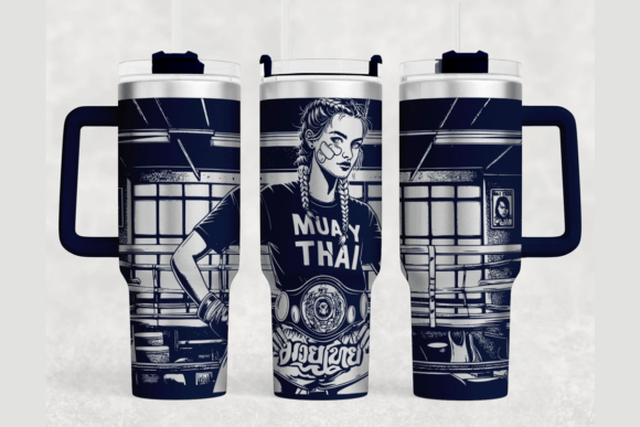 Muay Thai Girl 40oz Laser Tumbler Wrap