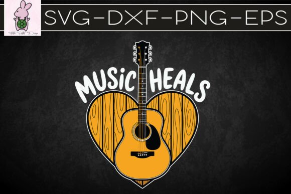 Music Heals Guitar Lover Player SVG