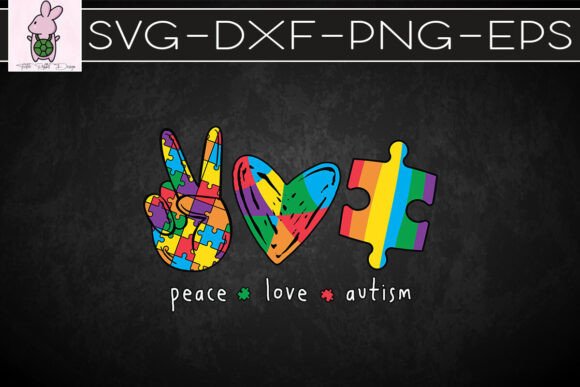 Peace Love Autism Awareness SVG