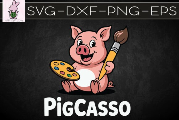 Pigcasso Cute Pig Pun Funny SVG