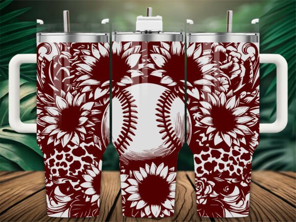 Sunflower Baseball Tumbler Wrap