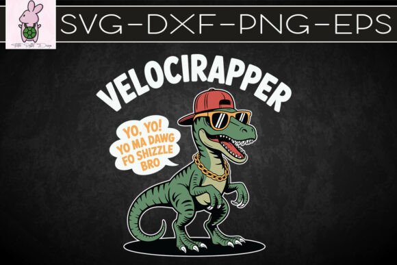 Veloci-rapper Funny Dinosaur Pun SVG