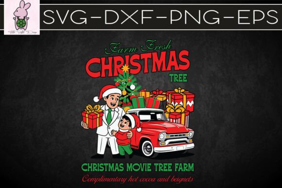 Vintage Christmas Tree Farm Festive SVG