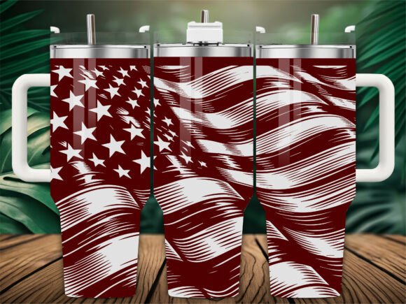 Waving USA Flag Tumbler