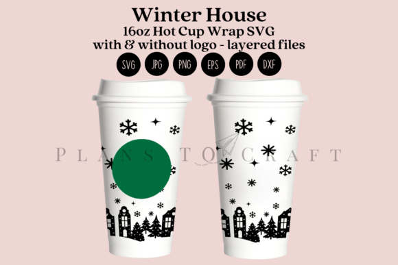Winter House Christmas 16oz Hot Cup Wrap